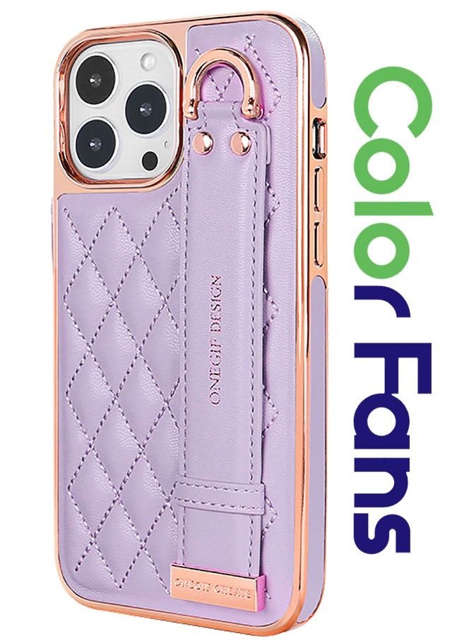 Color Fans - Case for iPhone 12 Pro Max, Premium PU Leather Phone Case with Kickstand, Luxury Gold Plating Edge Hand Finger Strap Cute Holder Gift for Women Girls Soft Thin Protective Cover,6.7 inch - Image 1