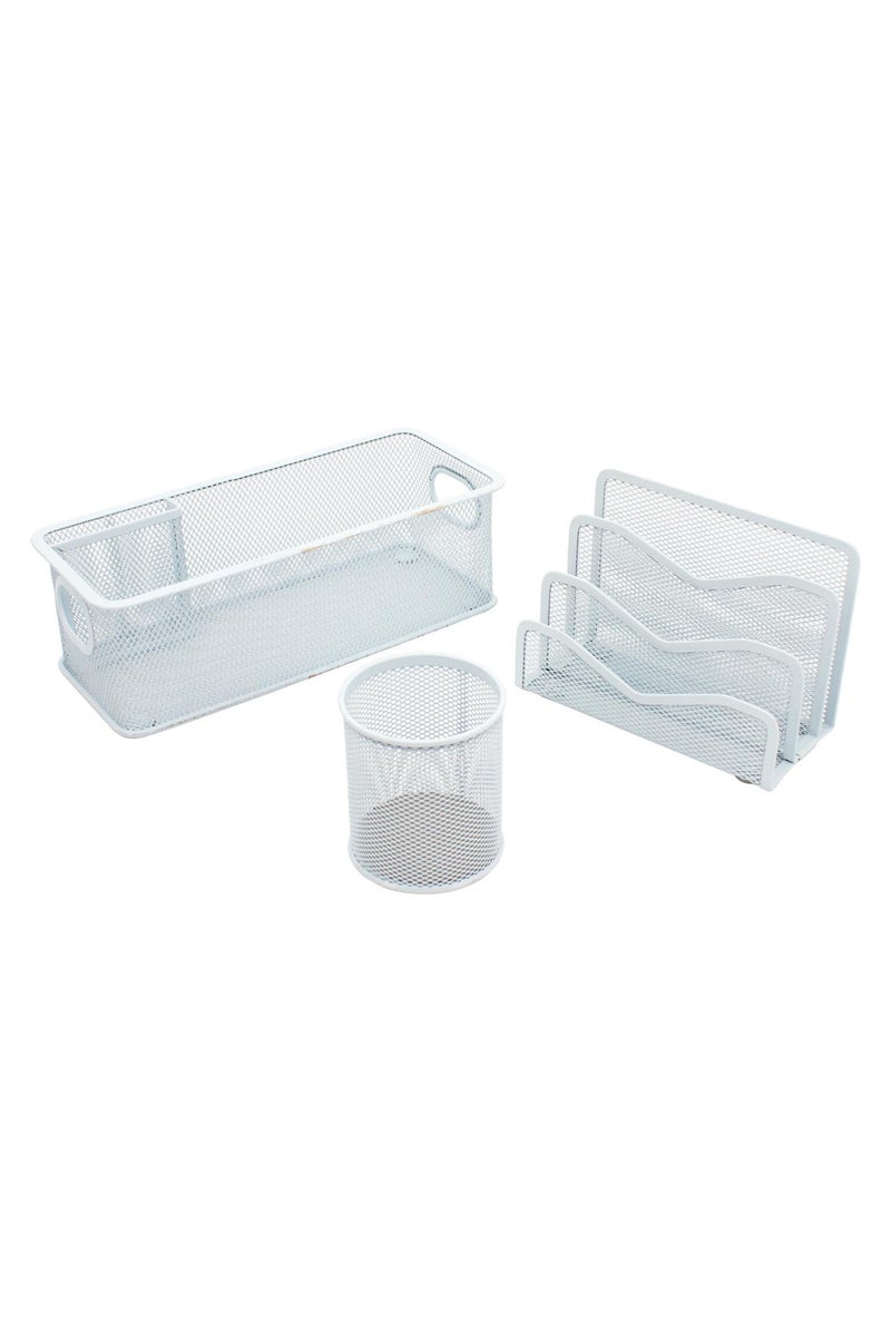 روكو طقم مكتب مكون من 3 قطع شبكي أبيض