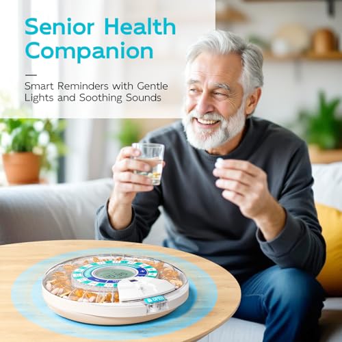 Daviky Automatic Pill Dispenser for Elderly with Alarm 28Day Electronic Locked Pill Box Sound Light Reminders for Medication Vitamins and Supplements - Image 5
