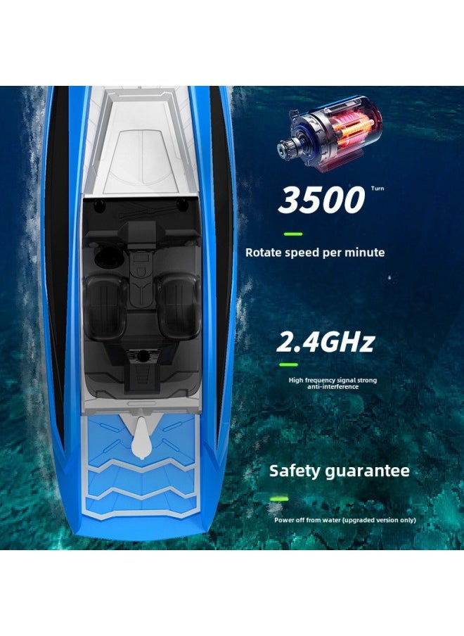 Remote Control Rowing High-speed Electric Remote Control Fast Boat Boat Model Charging Yacht 2.4G Radio Boy Gift-Color:151 Remote Control Boat Blue  - Image 3