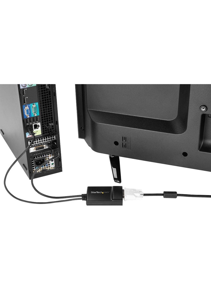 Startech.com StarTech.com DisplayPort to DVI Dual Link Active Adapter - DisplayPort to DVI-D Adapter Video Converter 2560x1600 60Hz - DP 1.2 to DVI Monitor - USB Powered - Latching DP Connector (DP2DVID2)  - Image 3
