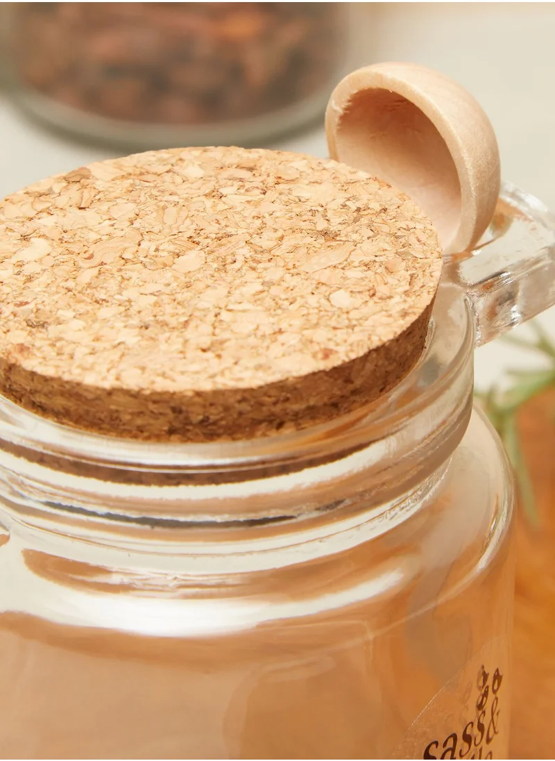 Sass & Belle Small Jar With Cork Lid And Spoon
