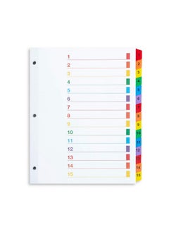 Blue Summit Supplies 15 Tab Binder Dividers For 3 Ring Binder Or Notebook Subject Dividers With Multicolor Numbered Tabs Includes Customizable Table Of Contents Index 3 Sets  - Image 3