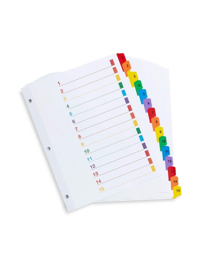 Blue Summit Supplies 15 Tab Binder Dividers For 3 Ring Binder Or Notebook Subject Dividers With Multicolor Numbered Tabs Includes Customizable Table Of Contents Index 3 Sets  - Image 5