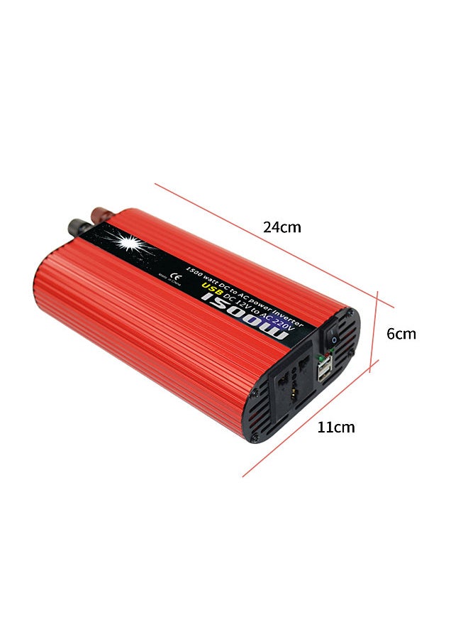 Generic - Solar Power Inverter Modified Sine Wave Power Inverter 1500W DC 12V to 220V-240V AC Power Inverter Dual USB Port for RV Car - Image 1