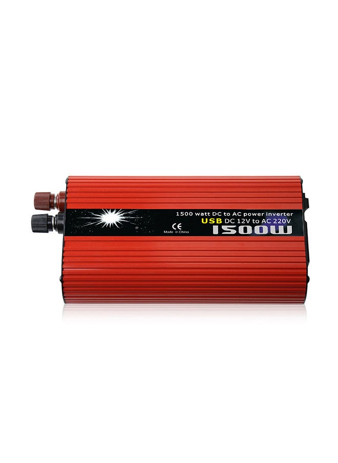 Generic - Solar Power Inverter Modified Sine Wave Power Inverter 1500W DC 12V to 220V-240V AC Power Inverter Dual USB Port for RV Car - Image 1