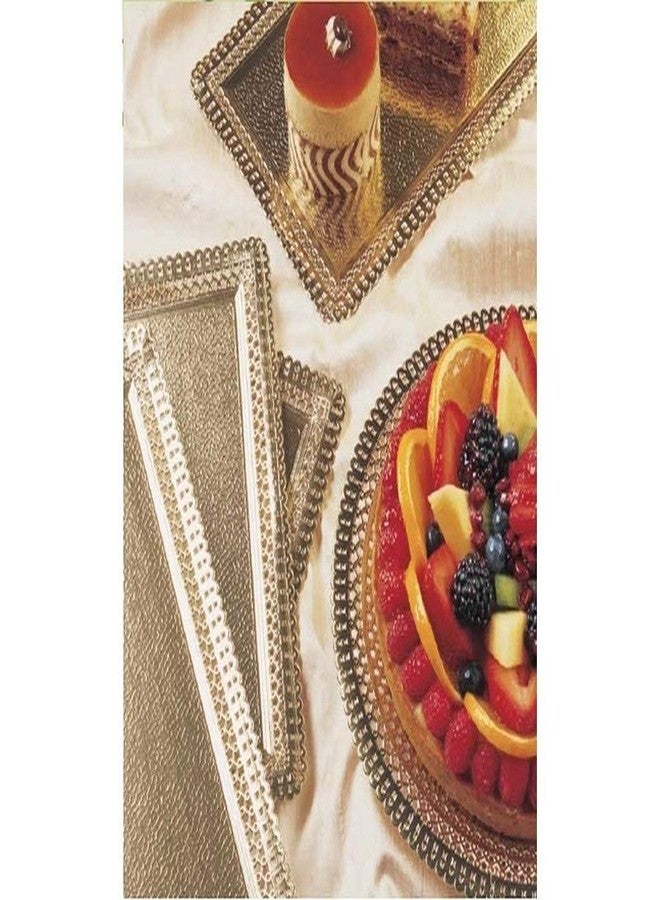 APSAMBR-2 Pcs Rectangular Cake Doily Gold/Cake Board Gold (10, Inside 5.5x15 Inch, Outside 7.1x16.5 Inch) - Image 2