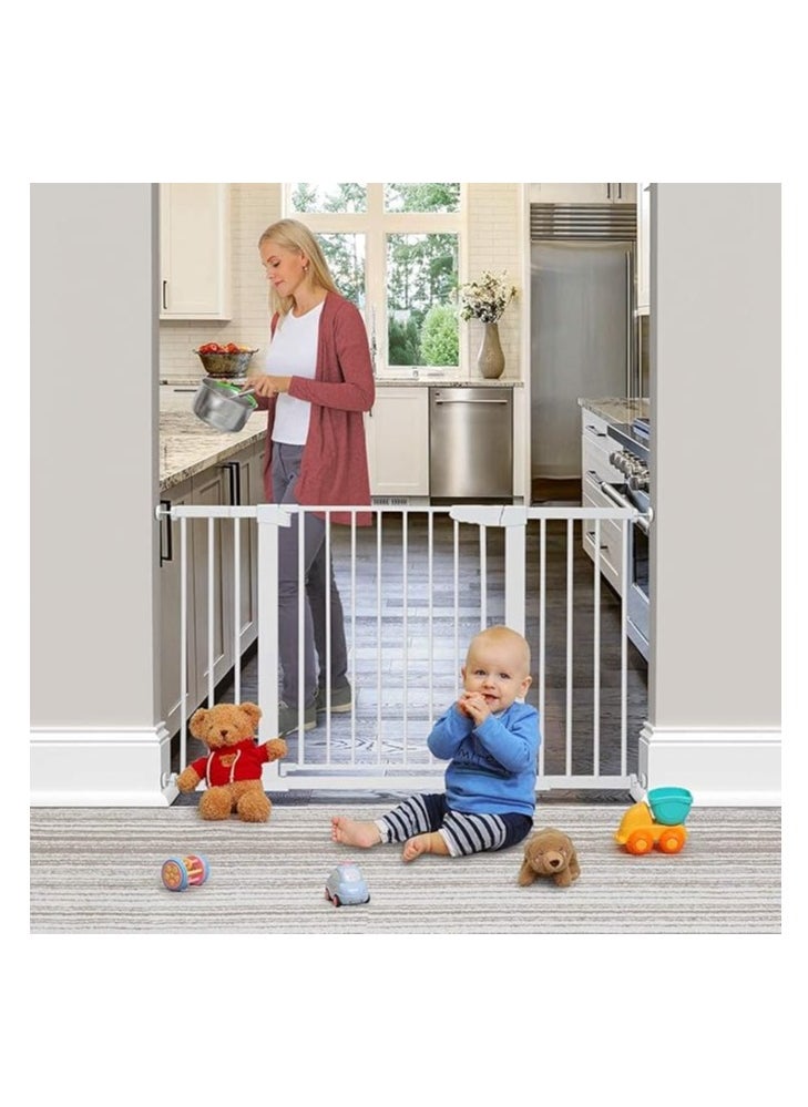 Generic Auto Close Safety Baby Gate, Extra Wide Child Fence Gate 75-84cm + 3pcs Extension Kit Maximum Suitable For 144cm, Baby Fence Dog Gate for Stairs and Doorways, Easy Install (Gate + 10cm+20cm+30cm Extension Kit)  - Image 5