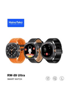HainoTeko Haino Teko Germany RW59 Ultra Smart Watch High Resolution AMOLED Display with 3 Straps (Stainless Steel, Leather and Silicone)  - Image 2