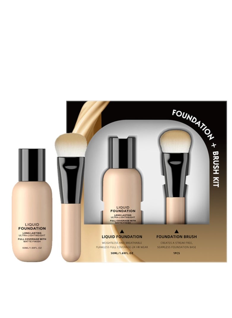 ARTMISS Long Lasting Ultra-lightweight Liquid Foundation 05（Comes with brush）  - Image 1