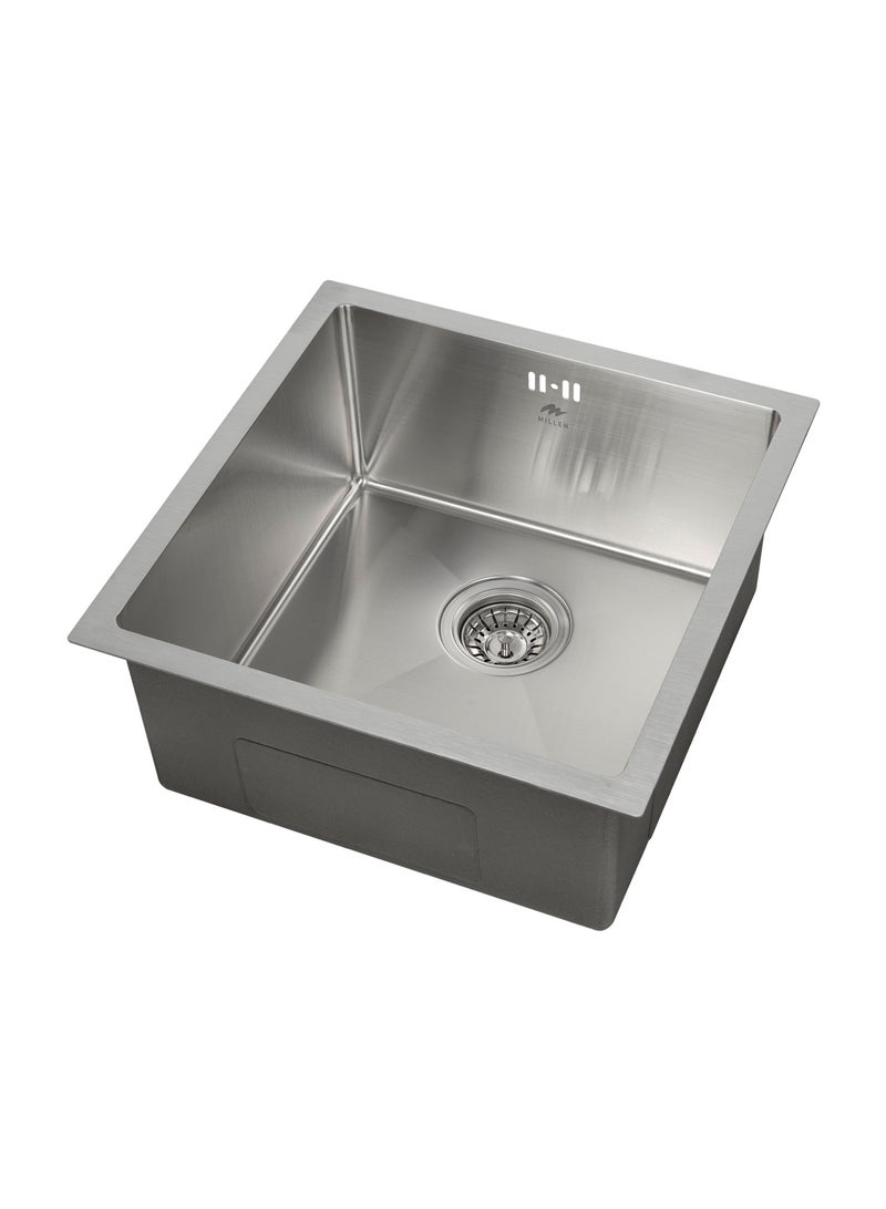 MILLEN Premium Handmade Undermount Single Bowl Sink – 304 Stainless Steel, Soundproof, Satin Finish - MS454522SS - Image 2
