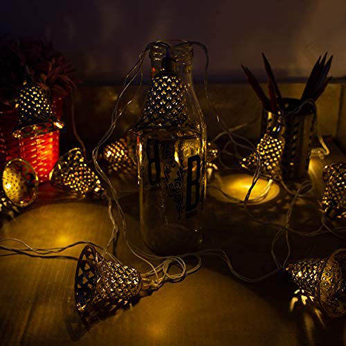 Lexton Lexton 7M BellShaped LED Lights for Diwali Decoration Indoor and Outdoor Home Decoration 16 Yellow Bells Multicolor  - Image 1