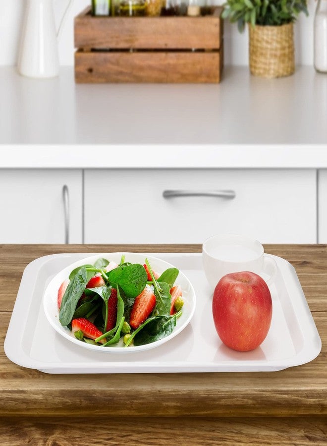 HSDT Melamine Serving Trays White 17.1x12.2 Inch Rectangle Cafeteria Fast Food Trays Breakfast Lunch Dinner Trays for Eating Set of 2,PFW-174122-02 - Image 4