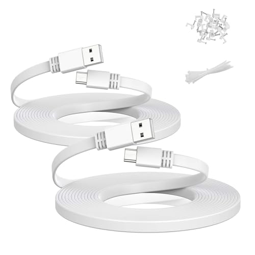 Itramax Micro USB Power Cable 10 FT (2 Pack),Flat Micro USB Charging Power Cord,Charger for Wyze Cam V3 V4,Yi Cam,Nest Cam,Blink Mini XT XT2 Outdoor 3rd Camera,Arlo Q,Zmodo,Netvue - Image 1