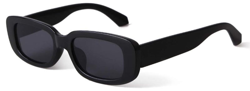 شي إن نظارo شمسية غير منتظمة صغيرة مستطيلة حماية من الأشعة فوق البنفسجية - أسود - Image 1