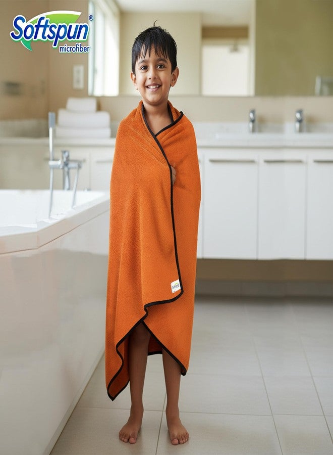 SOFTSPUN Microfiber Baby Bath Towel 1 Pc 280 GSM 60X120 Brown | Super Soft & Comfortable for Babies Ultra Absorbent Quick Drying Large Size Towel - Image 2