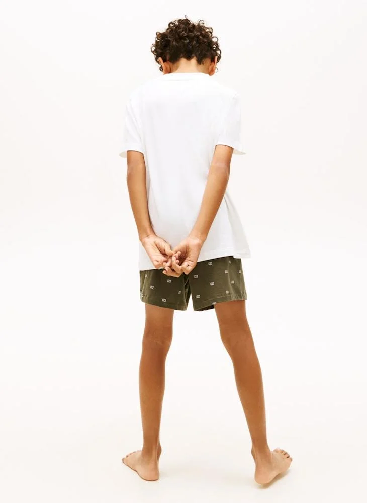 تومي هيلفيغر Kids Coordinating Print T-Shirt And Shorts Set