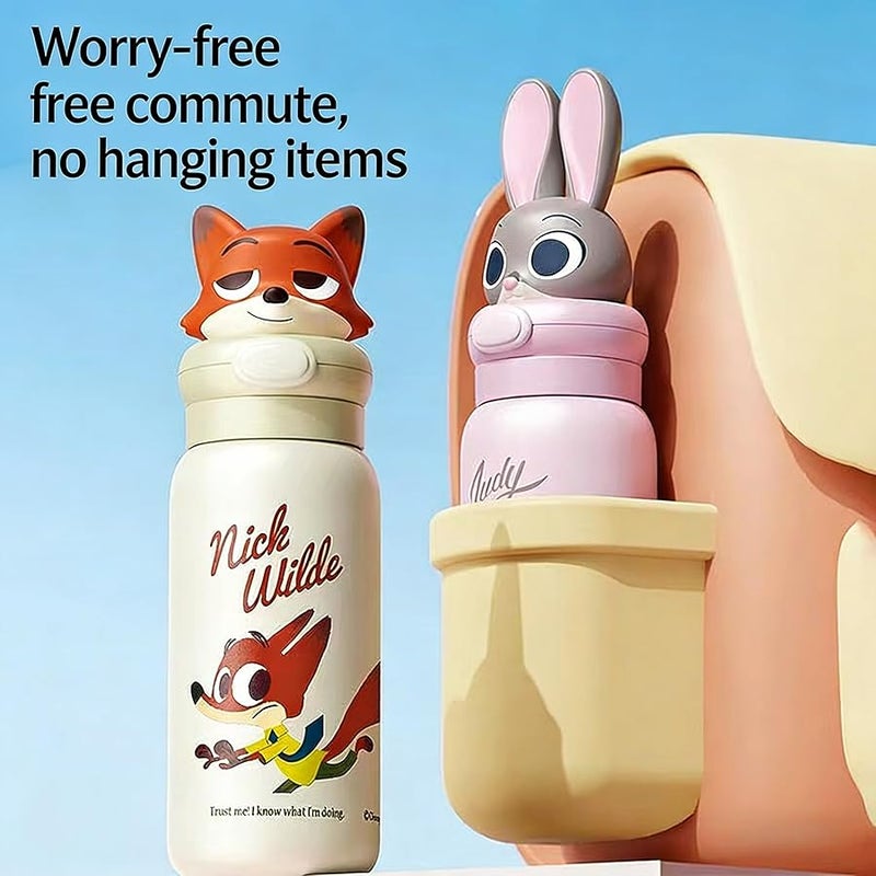 ميني سو MINISO Disney Cartoon Portable Insulated Cup - Judy, Nick & Stitch, Cute and Exquisite, Perfect for Collection and Gifting as Birthday or Easter Presents (Judy) - Image 4