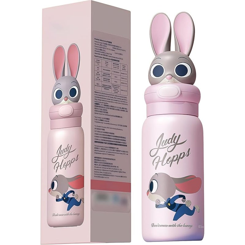 ميني سو MINISO Disney Cartoon Portable Insulated Cup - Judy, Nick & Stitch, Cute and Exquisite, Perfect for Collection and Gifting as Birthday or Easter Presents (Judy) - Image 1