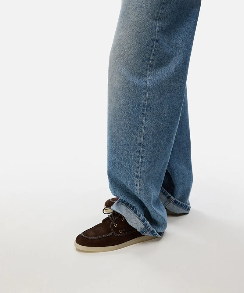 Ipekyol Braided-Trim Suede Boat Shoes