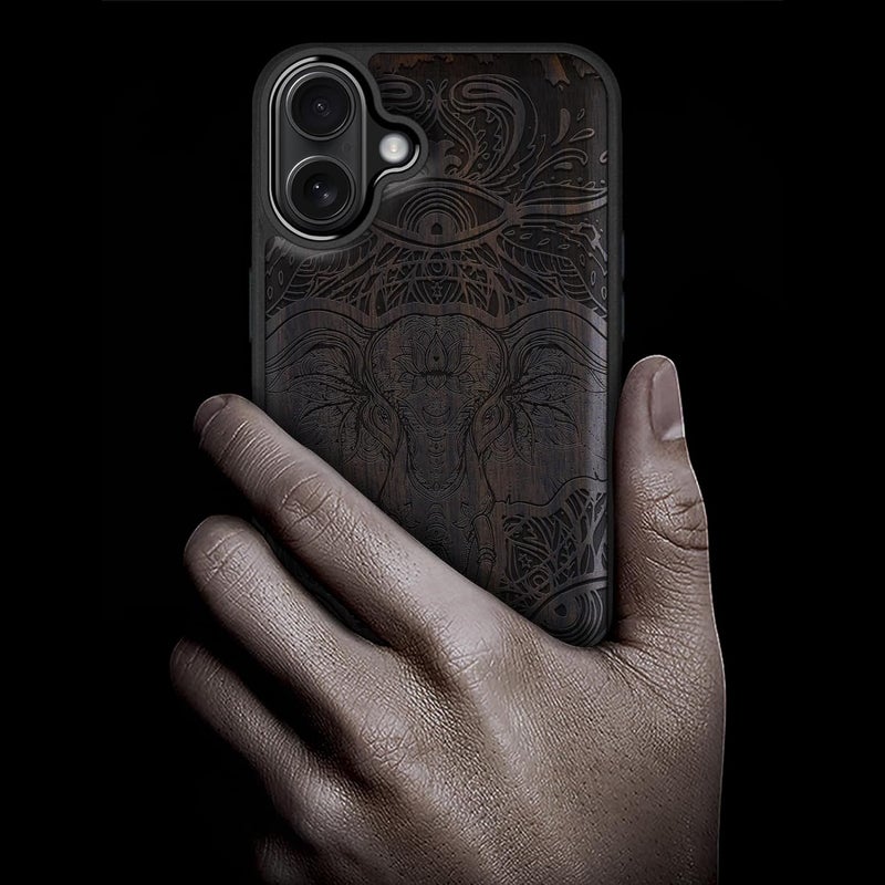 Easy daily handling design Carveit Magnetic Wooden Case for iPhone 16 Plus Case, Wood Artisan Engraved & Black Soft TPU Shockproof Cover, Compatible with MagSafe Wireless Chargers (Mystical Elephant Art) Blackwood Multi-use qualified quality Fast intercity distribution Compact design Regulated warehouse storage General compatible design Bulk order available stock Flexible anti-break Strong durable raw material Desert area eligible deliver Integrated warehouse solution Worldwide simple practical design Riyadh Jeddah Dammam ship All-round well-engineered practical build Elegant upgraded practical design Precision polished solid material Moisture wear upgraded quality Balanced universal design Light & sturdy Economical upgraded quality Indoor outdoor use KSA stocked goods Oil resistant Well-engineered versatile build Easy assemble alternatives - Image 2
