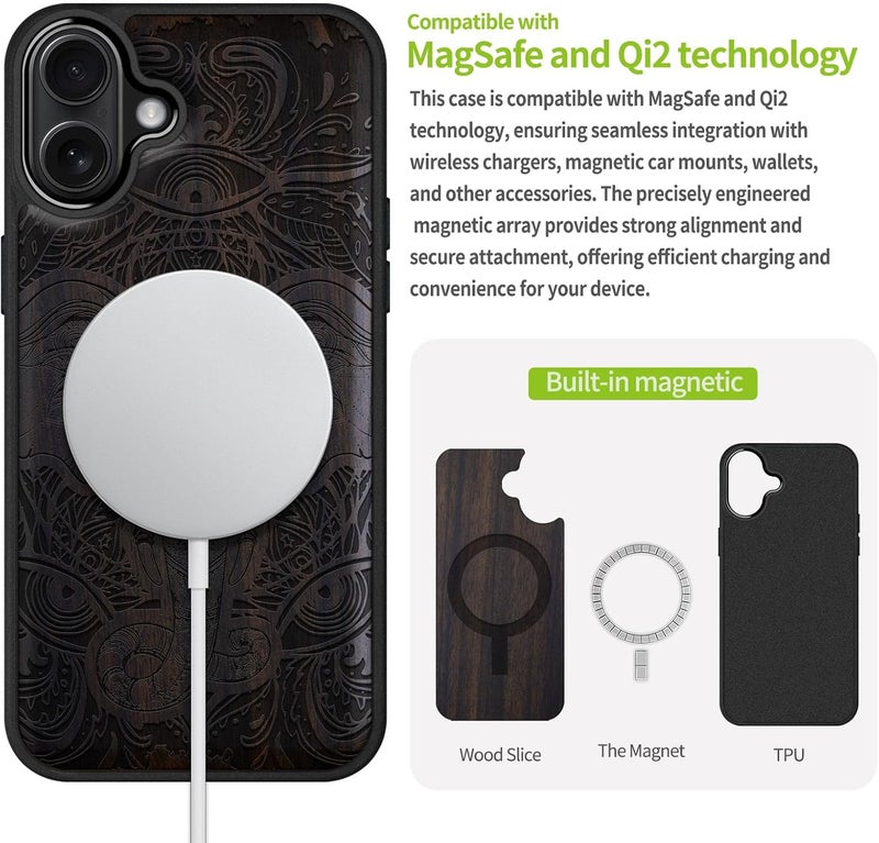 Easy daily handling design Carveit Magnetic Wooden Case for iPhone 16 Plus Case, Wood Artisan Engraved & Black Soft TPU Shockproof Cover, Compatible with MagSafe Wireless Chargers (Mystical Elephant Art) Blackwood Multi-use qualified quality Fast intercity distribution Compact design Regulated warehouse storage General compatible design Bulk order available stock Flexible anti-break Strong durable raw material Desert area eligible deliver Integrated warehouse solution Worldwide simple practical design Riyadh Jeddah Dammam ship All-round well-engineered practical build Elegant upgraded practical design Precision polished solid material Moisture wear upgraded quality Balanced universal design Light & sturdy Economical upgraded quality Indoor outdoor use KSA stocked goods Oil resistant Well-engineered versatile build Easy assemble alternatives - Image 5