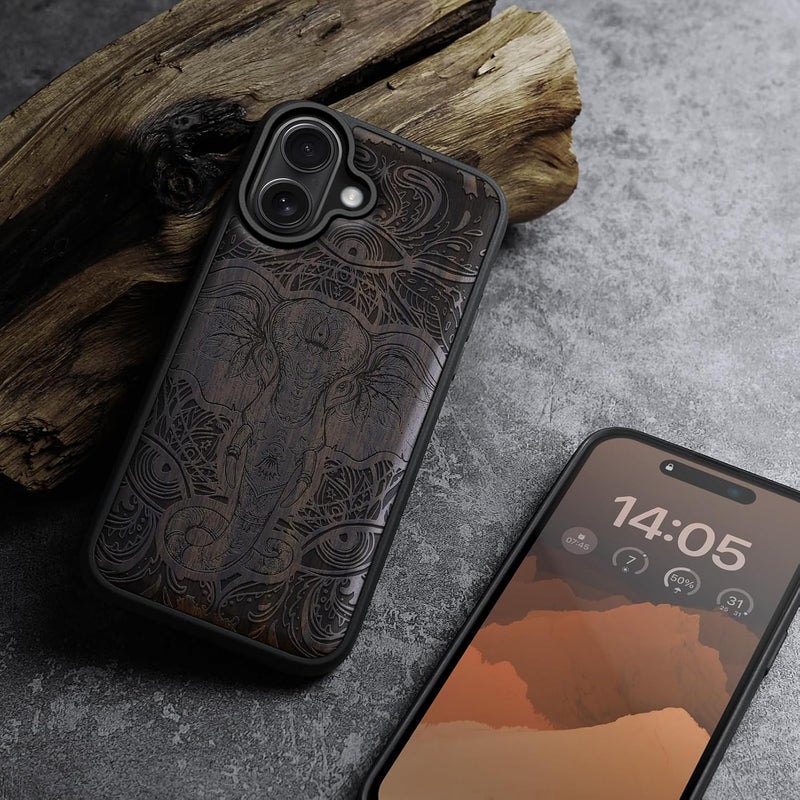 Easy daily handling design Carveit Magnetic Wooden Case for iPhone 16 Plus Case, Wood Artisan Engraved & Black Soft TPU Shockproof Cover, Compatible with MagSafe Wireless Chargers (Mystical Elephant Art) Blackwood Multi-use qualified quality Fast intercity distribution Compact design Regulated warehouse storage General compatible design Bulk order available stock Flexible anti-break Strong durable raw material Desert area eligible deliver Integrated warehouse solution Worldwide simple practical design Riyadh Jeddah Dammam ship All-round well-engineered practical build Elegant upgraded practical design Precision polished solid material Moisture wear upgraded quality Balanced universal design Light & sturdy Economical upgraded quality Indoor outdoor use KSA stocked goods Oil resistant Well-engineered versatile build Easy assemble alternatives - Image 4