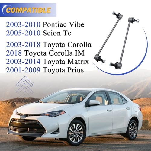 X4XZ K80230 Zinc-Nickel Alloy Front Stabilizer Sway Bar Links for Pontiac Vibe 2003-2010丨Scion Tc 2005-2010丨Toyota Corolla 2003-2018丨Toyota Matrix 2003-2014丨Toyota Prius 2001-2009 - Image 2