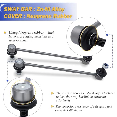 X4XZ K80230 Zinc-Nickel Alloy Front Stabilizer Sway Bar Links for Pontiac Vibe 2003-2010丨Scion Tc 2005-2010丨Toyota Corolla 2003-2018丨Toyota Matrix 2003-2014丨Toyota Prius 2001-2009 - Image 3