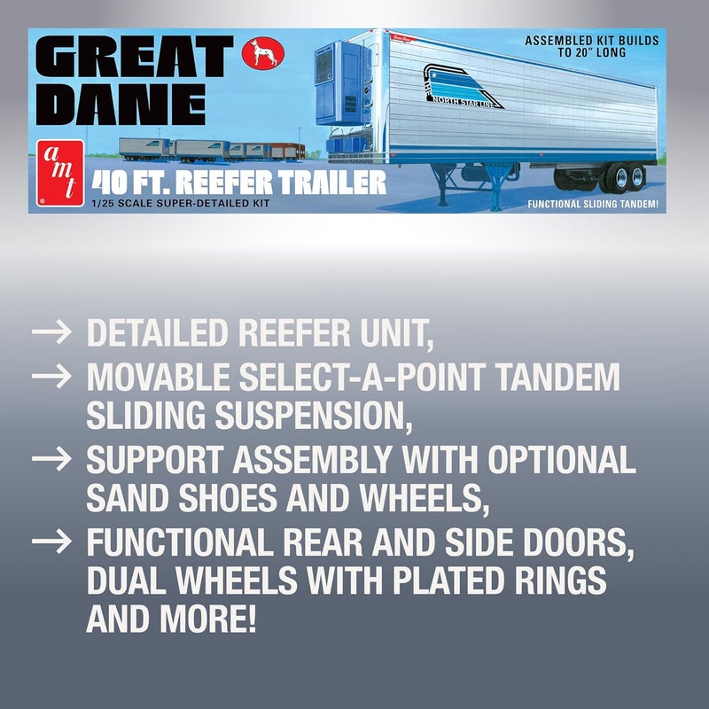 AMT Great Dane 40 Reefer Trailer 125 Scale Model Kit - Image 3