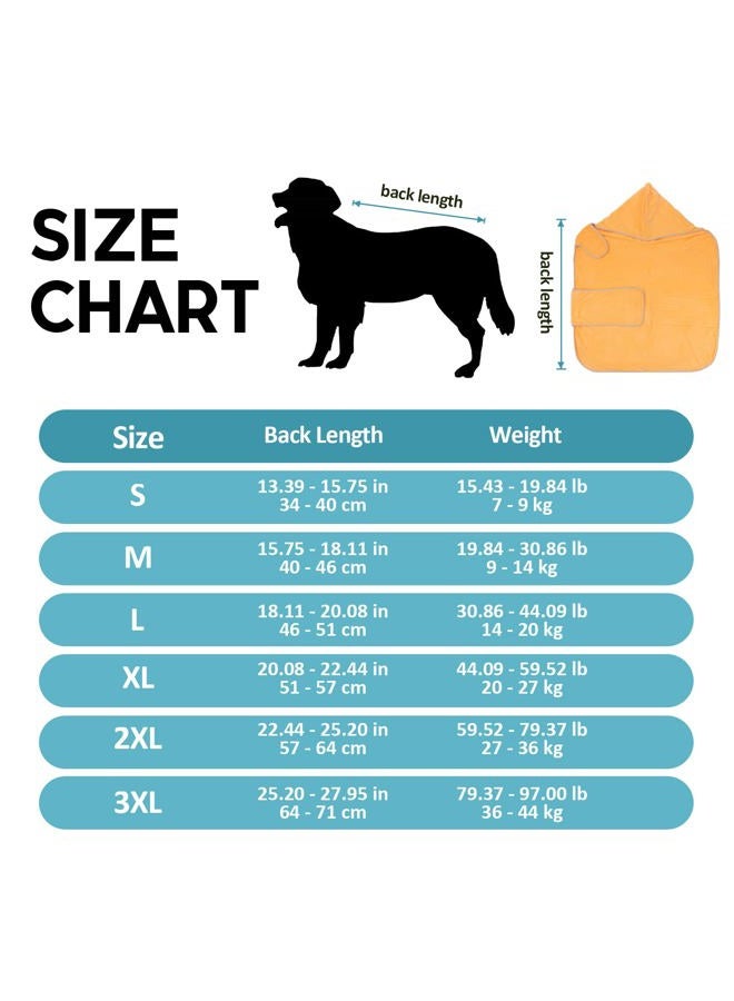 Avont Dog Bathrobe - Super Absorbent Pet Drying Towel Bath Robes After Bath Shower Swim Wet Walk for Puppies -Yellow(XL) - Image 4