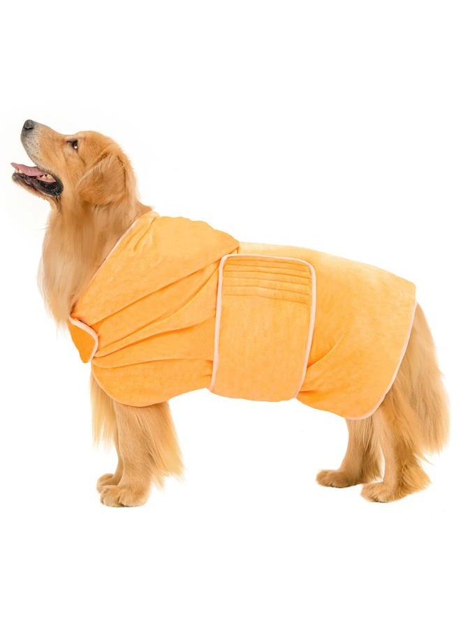 Avont Dog Bathrobe - Super Absorbent Pet Drying Towel Bath Robes After Bath Shower Swim Wet Walk for Puppies -Yellow(XL) - Image 1