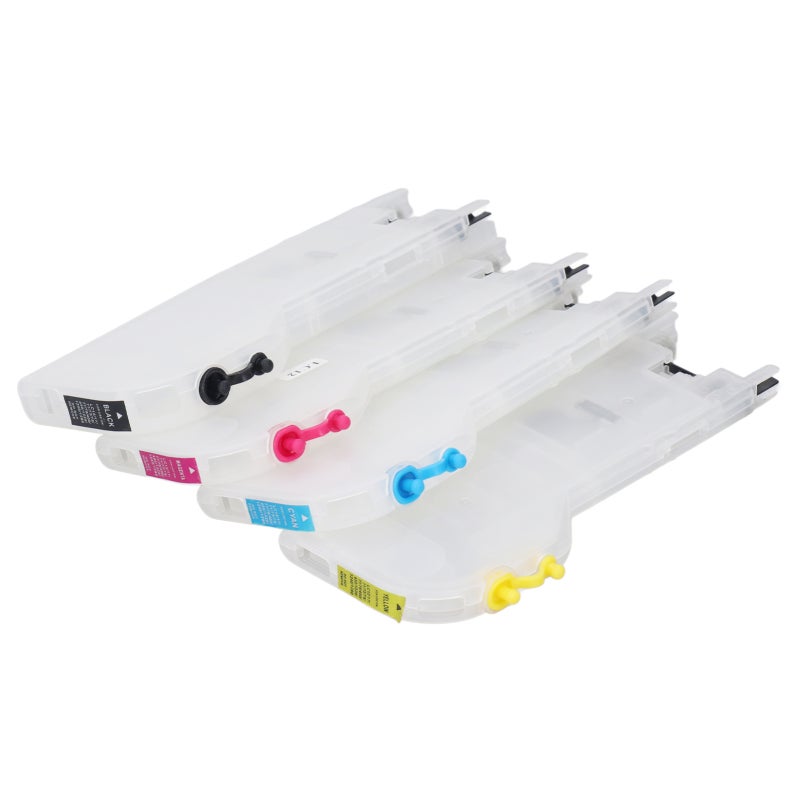 Refillable Ink Cartridge 4-Pack for LC12 LC17 LC73 LC79 Constant Pressure Design - Transparent PP Easy Refill Double Hole Cartridge for DCP J525N MFC J6910CDW - Image 2