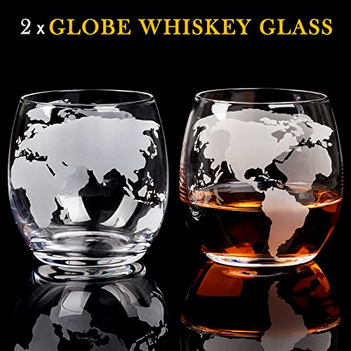 PONPUR Gifts for Men Dad Christmas, Whiskey Decanter Globe Set with 2 Ball Stones & 2 Glasses, Anniversary Birthday Gifts for Him Husband Boyfriend Brother, Cool Stuff Gift for Bourbon Scotch - Image 5