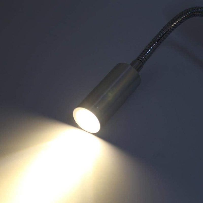 AYNEFY LED Study Bed Lamp,AC85-265V Cool/Warm White LED Reading Light with Gooseneck and Off/ON Switch for Dorm Study Office Bedroom (6500K-1W) - Image 4
