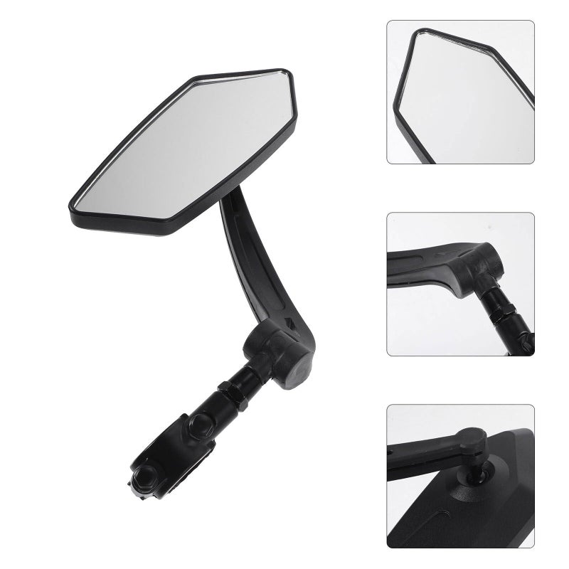 Right Side HD Flat Bicycle Rearview Mirror with Handlebar Mount for Mountain Bike Safety - Image 4