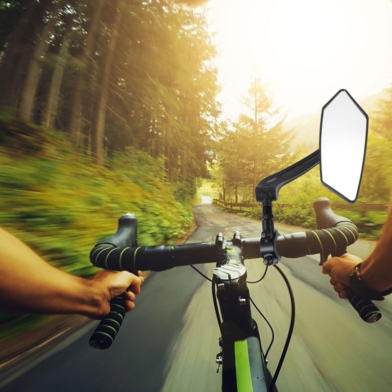 Right Side HD Flat Bicycle Rearview Mirror with Handlebar Mount for Mountain Bike Safety - Image 5