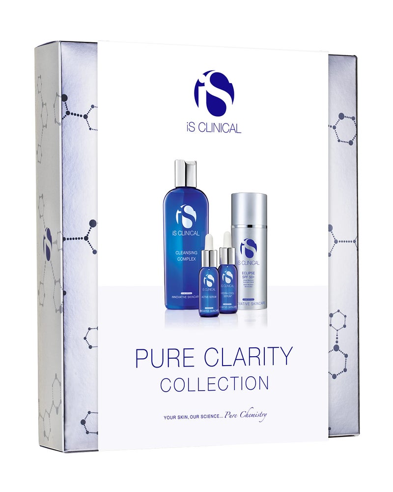 مجموعة iS CLINICAL Pure Clarity للعناية بالبشرة ذات المظهر النقي مجموعة كاملة من مجموعة الهدايا للبشرة المعرضة للبثور