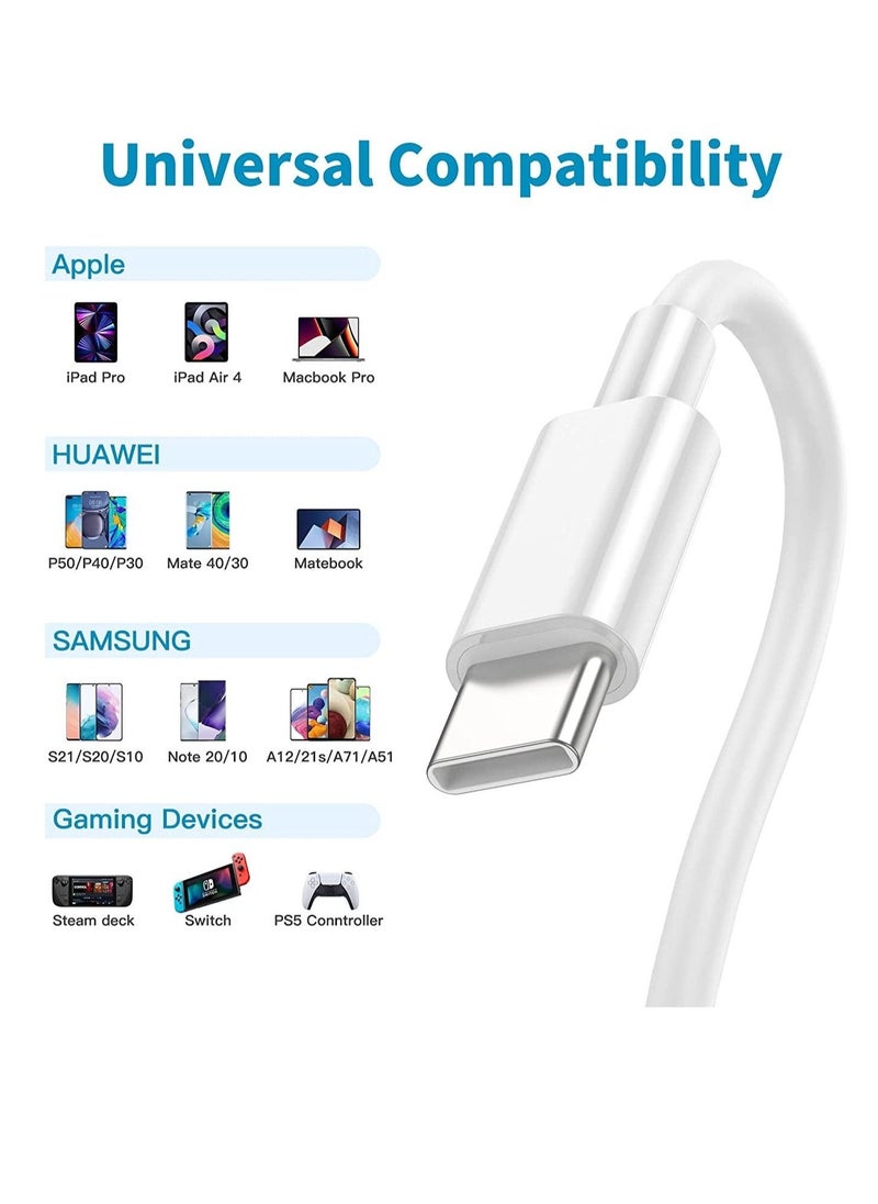 Generic - 2Pack 2M USB C to USB C Apple Fast Charging Cable for MacBook Pro Air/2020/2019/2018/2017/2016/IPad Air 4/5/iPad Pro 12.9/11 - Image 1
