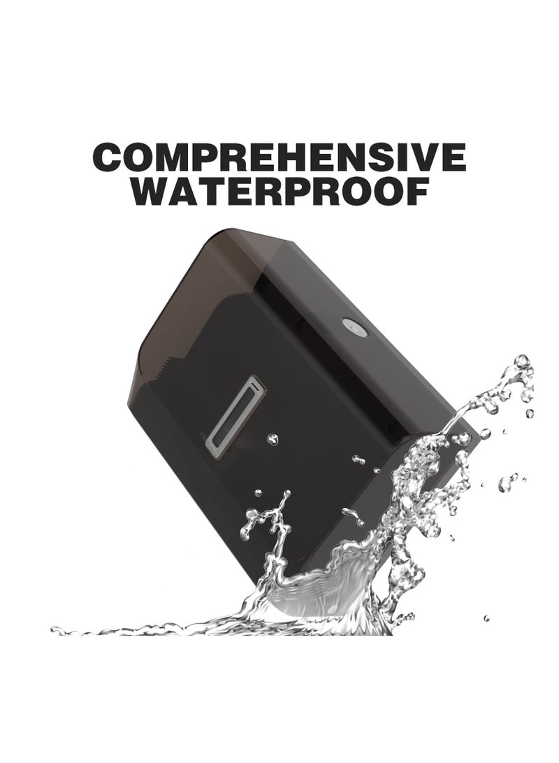 Paper Towel Dispenser Wall Mount with Key Lock, Adhesive Multifold C-Fold Hand Dispenser, for Office Bathroom Kitchen and Restaurant Disposable Towels Hangin, Black