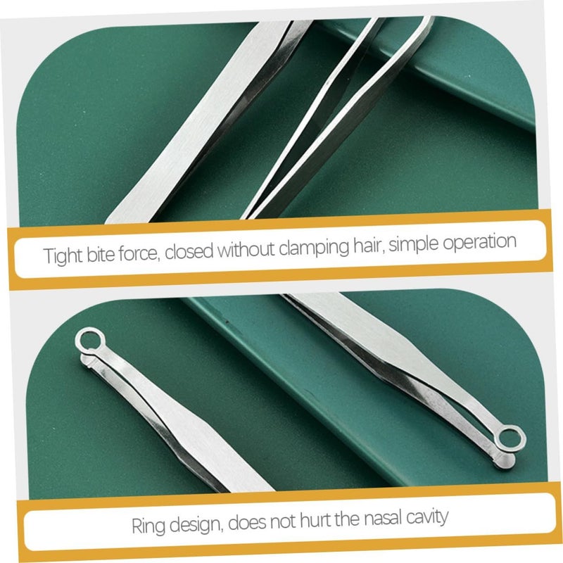 Stainless Steel Nose Hair Trimmer Precision Tweezers with Blue Case - Image 5