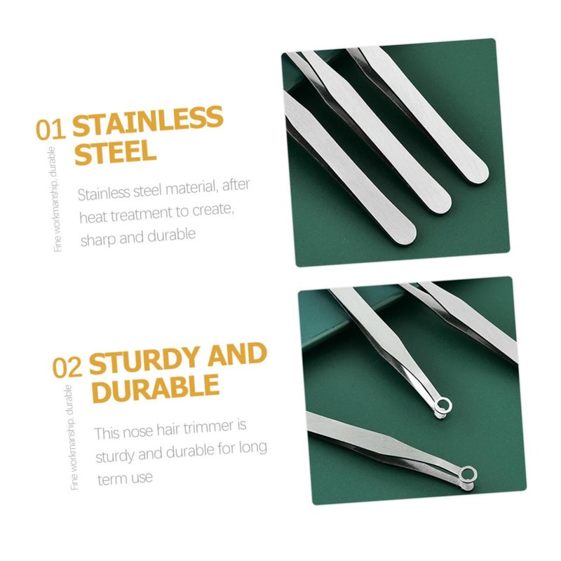 Stainless Steel Nose Hair Trimmer Precision Tweezers with Blue Case - Image 4