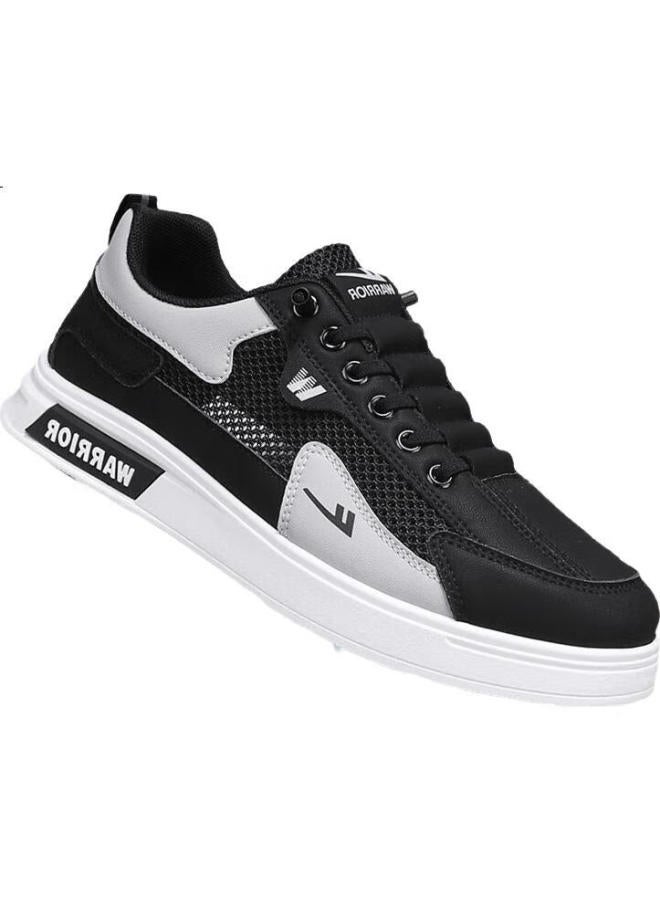 Pull Back Warrior Men's Breathable Thin Mesh Slip-on Sports Casual Shoes 4262 Black Grey 43 - Image 3