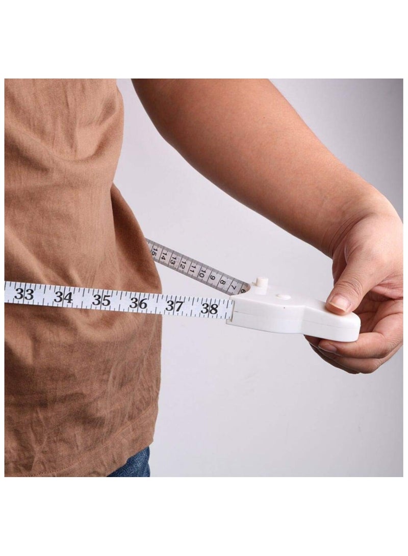 PiniceCore Waist Circumference Y-shaped Ruler Cm Inches Soft Leather Small Tape Measure Circle Ruler Automatic Telescopic Measurement Ruler  - Image 4