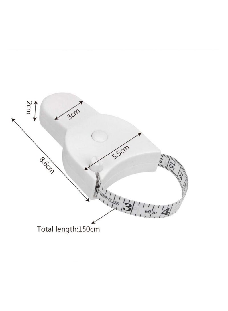 PiniceCore Waist Circumference Y-shaped Ruler Cm Inches Soft Leather Small Tape Measure Circle Ruler Automatic Telescopic Measurement Ruler  - Image 5