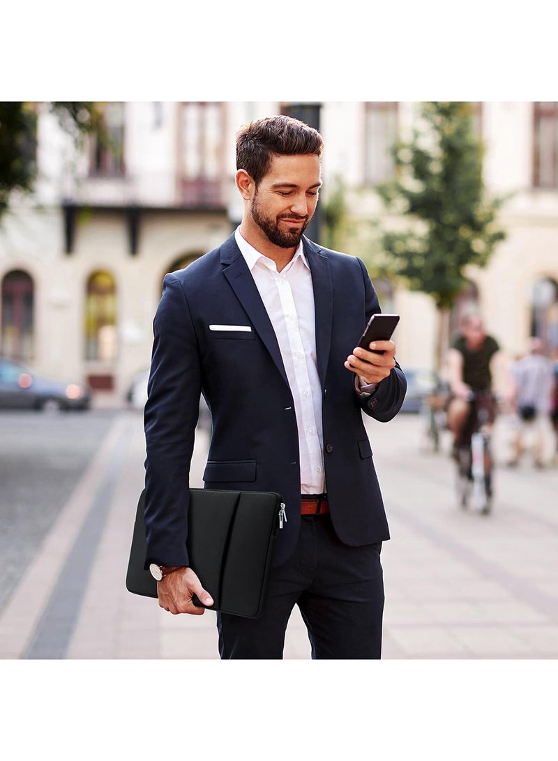 حقيبة غلاف كم لجهاز أبل ماك بوك إير/برو/ريتينا حقائب لابتوب حالات لابتوب سوداء - Image 3