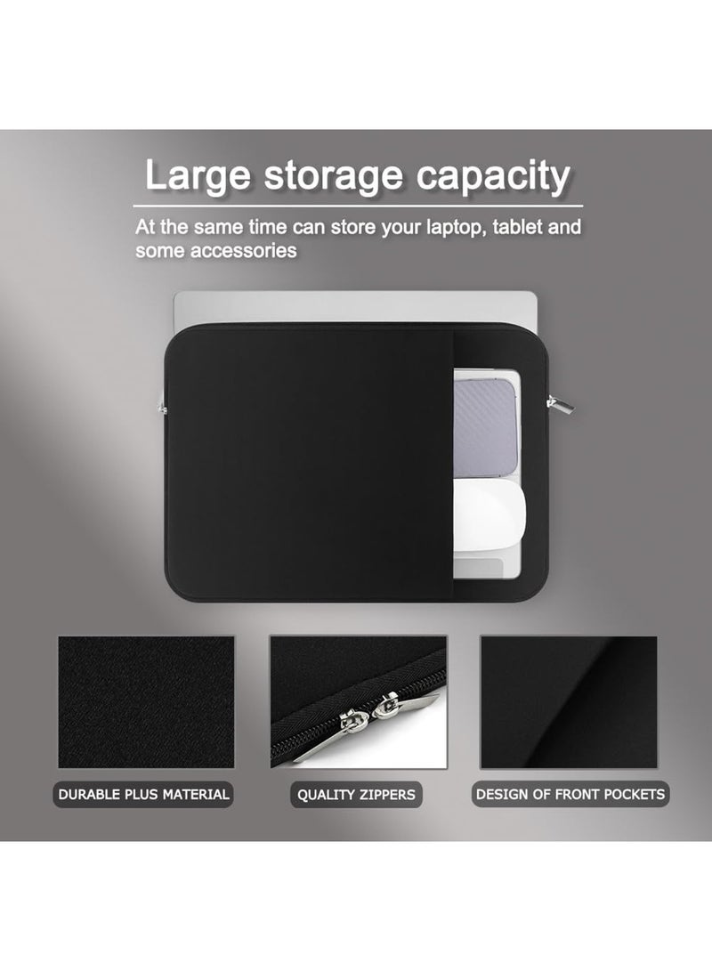 حقيبة غلاف كم لجهاز أبل ماك بوك إير/برو/ريتينا حقائب لابتوب حالات لابتوب سوداء - Image 5