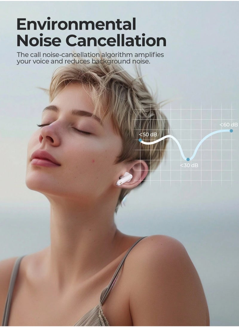 Wireless Earbuds, TWS Bluetooth 5.4 with 13mm Driver, Dual MIC ENC Noise Cancelling Headphones, Multipoint Connection Bluetooth Earphones, 33H Playtime, In-Ear Headphones for Music, Calls, Gaming and More, Fully Compatible for Android and iOS Devices (Light Green)