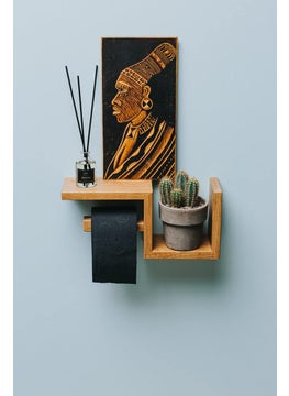 IThree IThree Wooden Toilet Paper Holder in Bathroom Toilet Paper roll Holder 1 Toilet Paper roll Hanger Wooden Brown Wall Toilet Roll Holder Rustic Solid Wood Tissue Holder  - Image 2