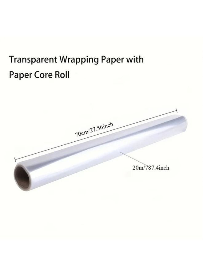 70x2000cm Clear Plastic Flower Wrapping Paper Roll for Bouquet Gift Packaging - Image 4